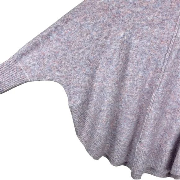 Lou & Gray for Loft Marled Poncho Sweater in purple frost heather, Large - Picture 6 of 10